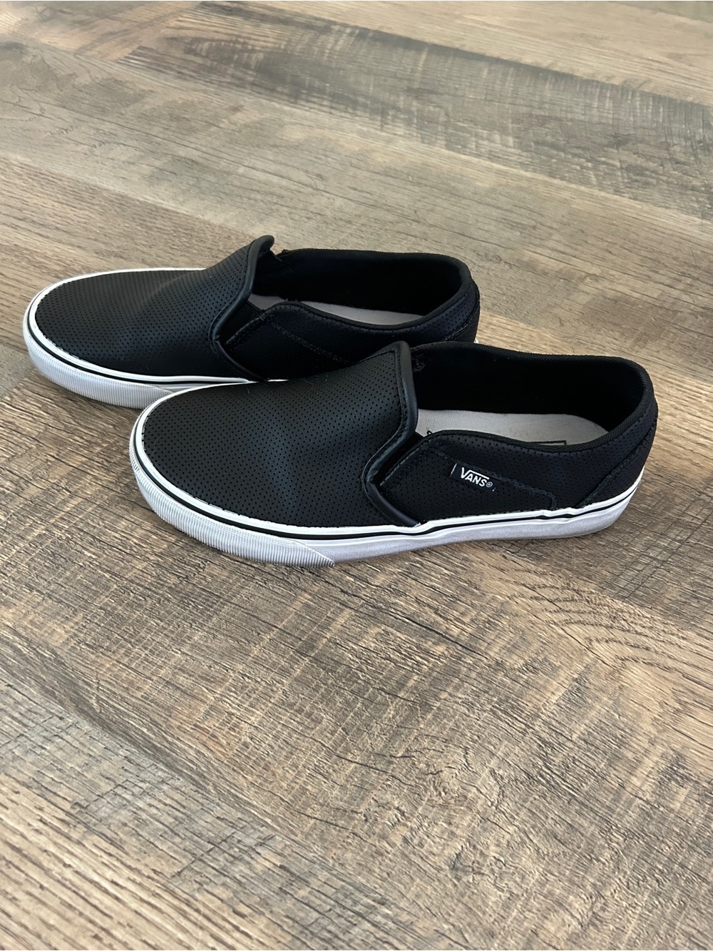 Women’s Perforated Leather Slip-On Vans - Picture 4 of 9